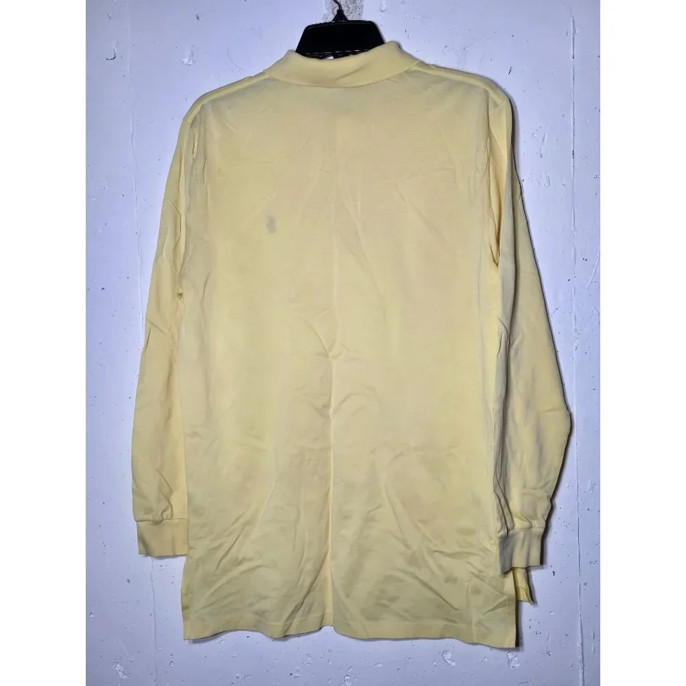 Polo Golf Ralph Lauren Mens Yellow Long Sleeve Polo Shirt Size Medium‎ Preppy